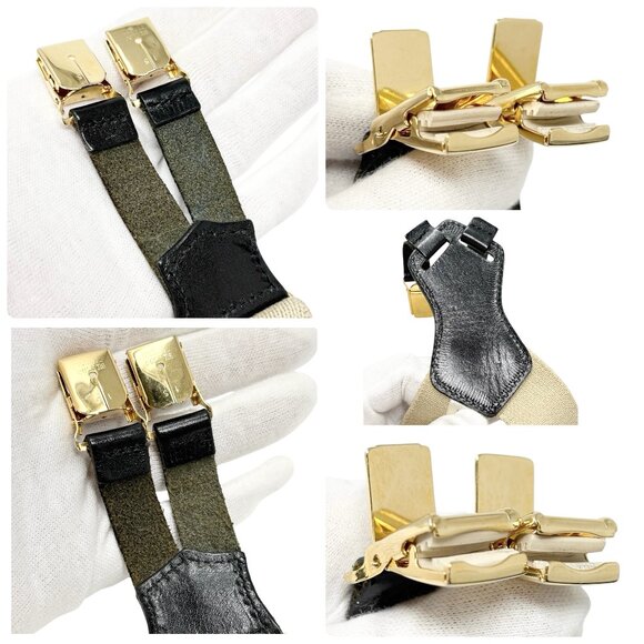 CHANEL Vintage 1994 CC Logo Letter Suspender Belt Beige Black Cotton [106432] - Picture 7 of 10